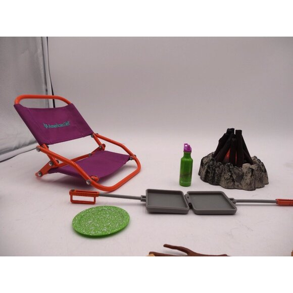 American Girl Truly Me 18" Doll Adventure Tent Retired Tent Fire Pit Lantern Ch - Picture 10 of 16